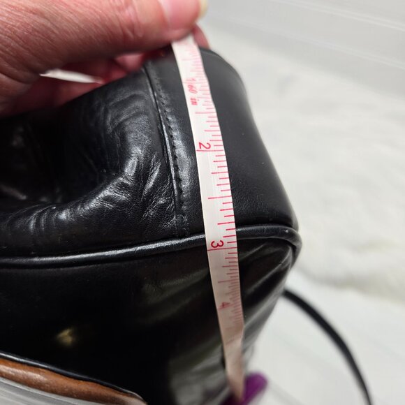 Vintage Charles Jourdan of Paris Brown Black Leather Envelope Shoulder Bag 15x9" - Picture 13 of 13